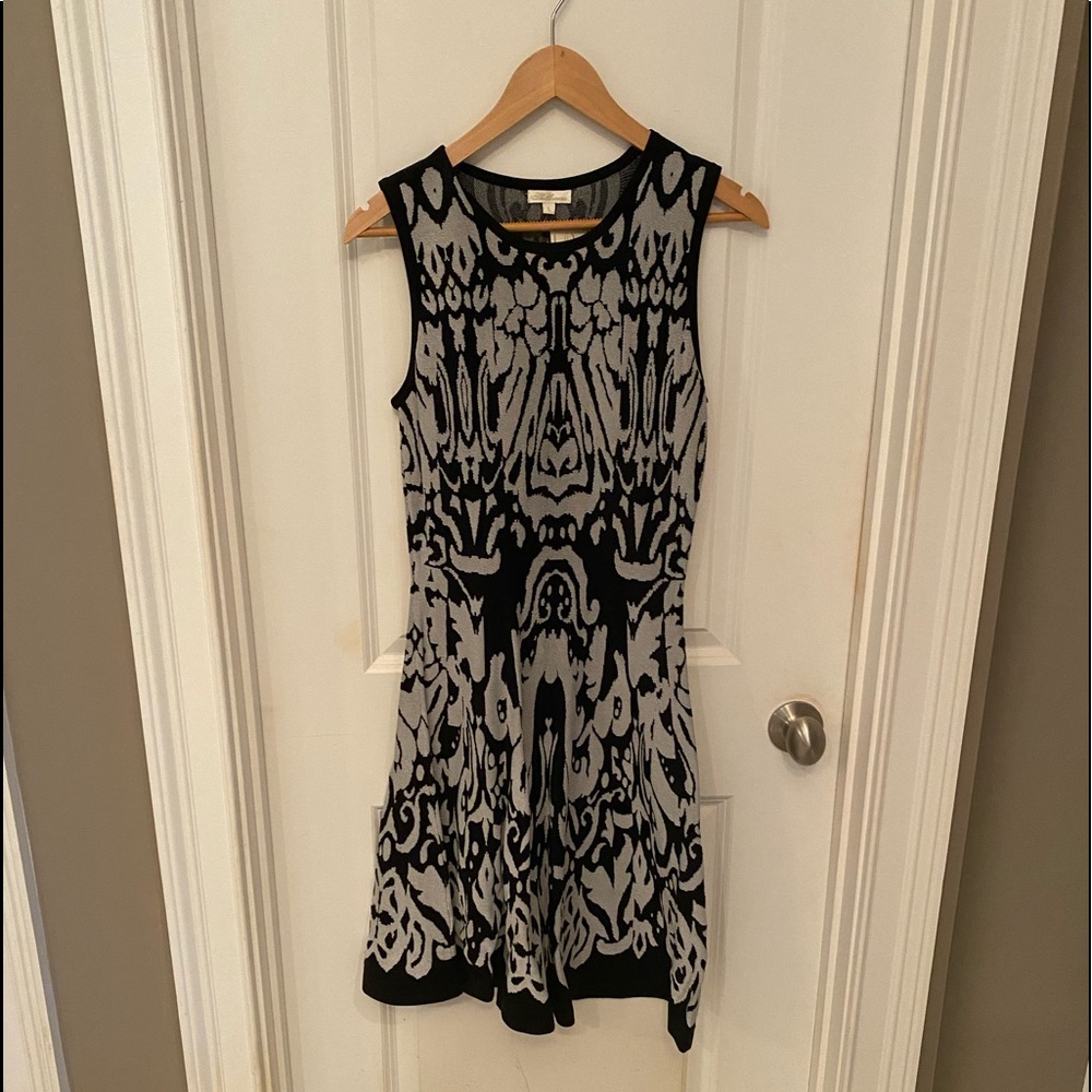Shoshanna Knit Black and Gray Dress